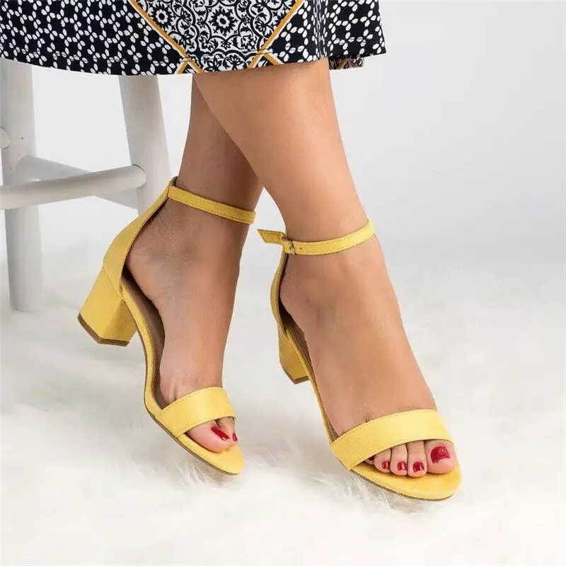 Amozae-Ankle Strap Heels Leopard Print Women Sandals Summer Shoes Women Open Toe Chunky High Heels Party Dress Sandals Pumps Drop Ship