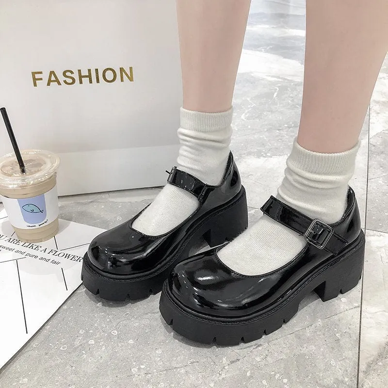 Amozae-Back to college Lolita Shoes Women Japanese Style Vintage Soft Sister Girls High Heels Waterproof Platform College Student Cosplay Costume Shoes