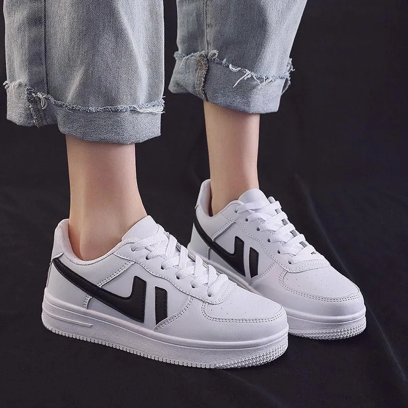 Amozae Women Sneakers White Pink Tennis Cute Lovely Girl Casual Shoes Female Student Blue Low Top Platform Flats Ladies Vulcanize Shoes