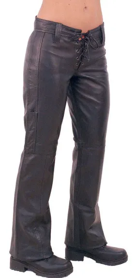 Bell Bottom Lace Up Leather Pants #LP505LL ()