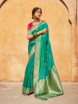 Blue Silk Partywear Saree