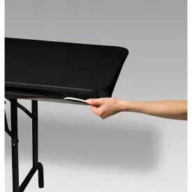 Bulk Black Stay Put Plastic Table Cover 29" x 72" (12 per Case)