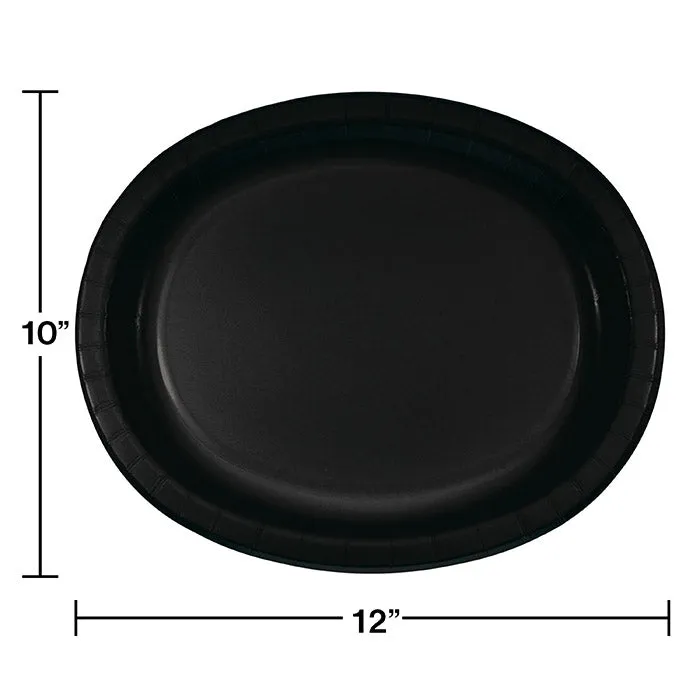 Bulk Black Velvet Sturdy Style Paper Oval Platters (96 per Case)