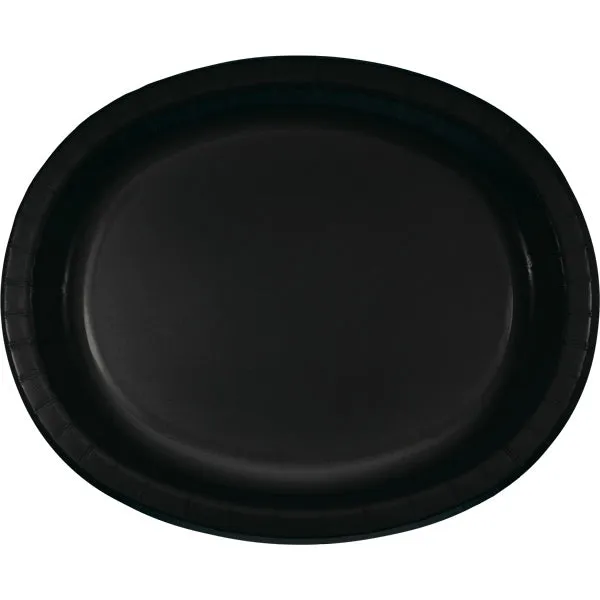 Bulk Black Velvet Sturdy Style Paper Oval Platters (96 per Case)