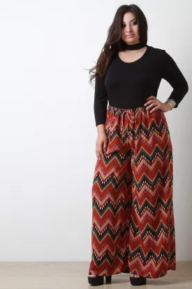 Chevron Tribal Wide Leg Pants