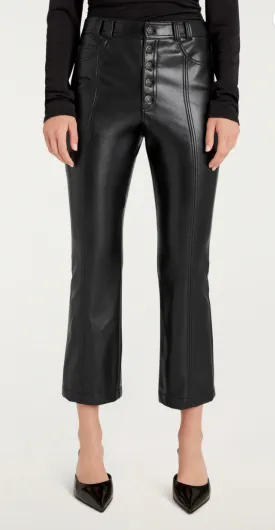 Cizp5872 Cropped Faux Leather Pants