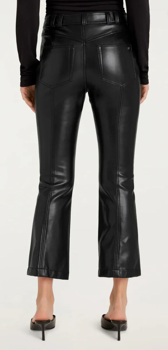 Cizp5872 Cropped Faux Leather Pants