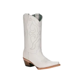 Corral Girl's White Embroidered Snip Toe Boots