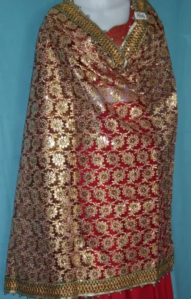 Dupatta Orhni Chunni Red Net