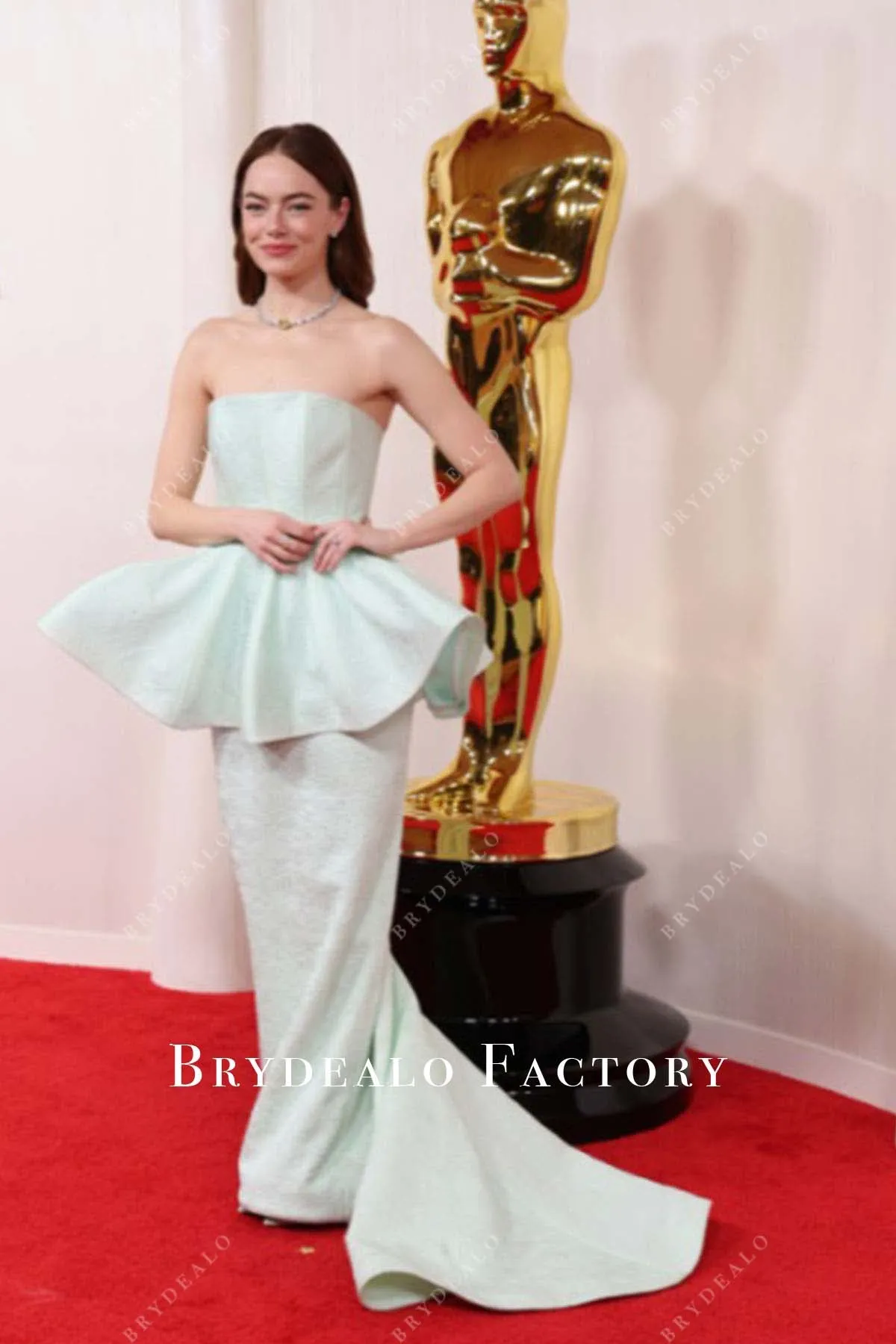 Emma Stone 2024 Oscars Red Carpet Strapless Dress