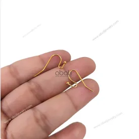 Golden earwire ball end S shaped earhook earrings making BEW13