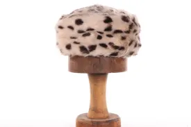 Vintage-Inspired Jacoll Faux Fur Hat with Spotted Pattern - 53cm