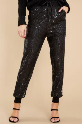 Marquee Glitter Black Sequin Pants