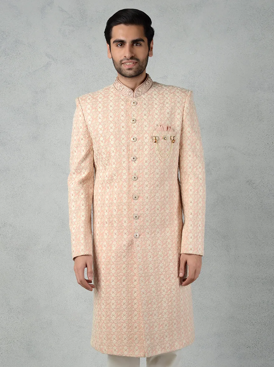 Peach Sherwani | TULA