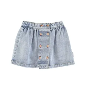 PIUPIUCHICK WASHED BLUE DENIM SHORT SKIRT