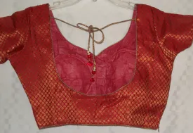 Saree Blouse Red Brocade