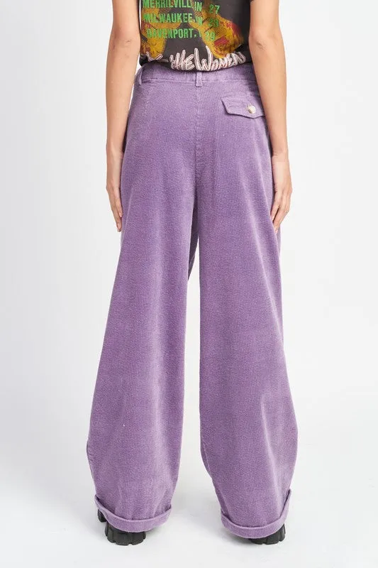 TEEK - WIDE LEG CORDUROY PURPLE PANTS