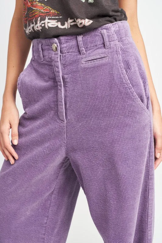 TEEK - WIDE LEG CORDUROY PURPLE PANTS