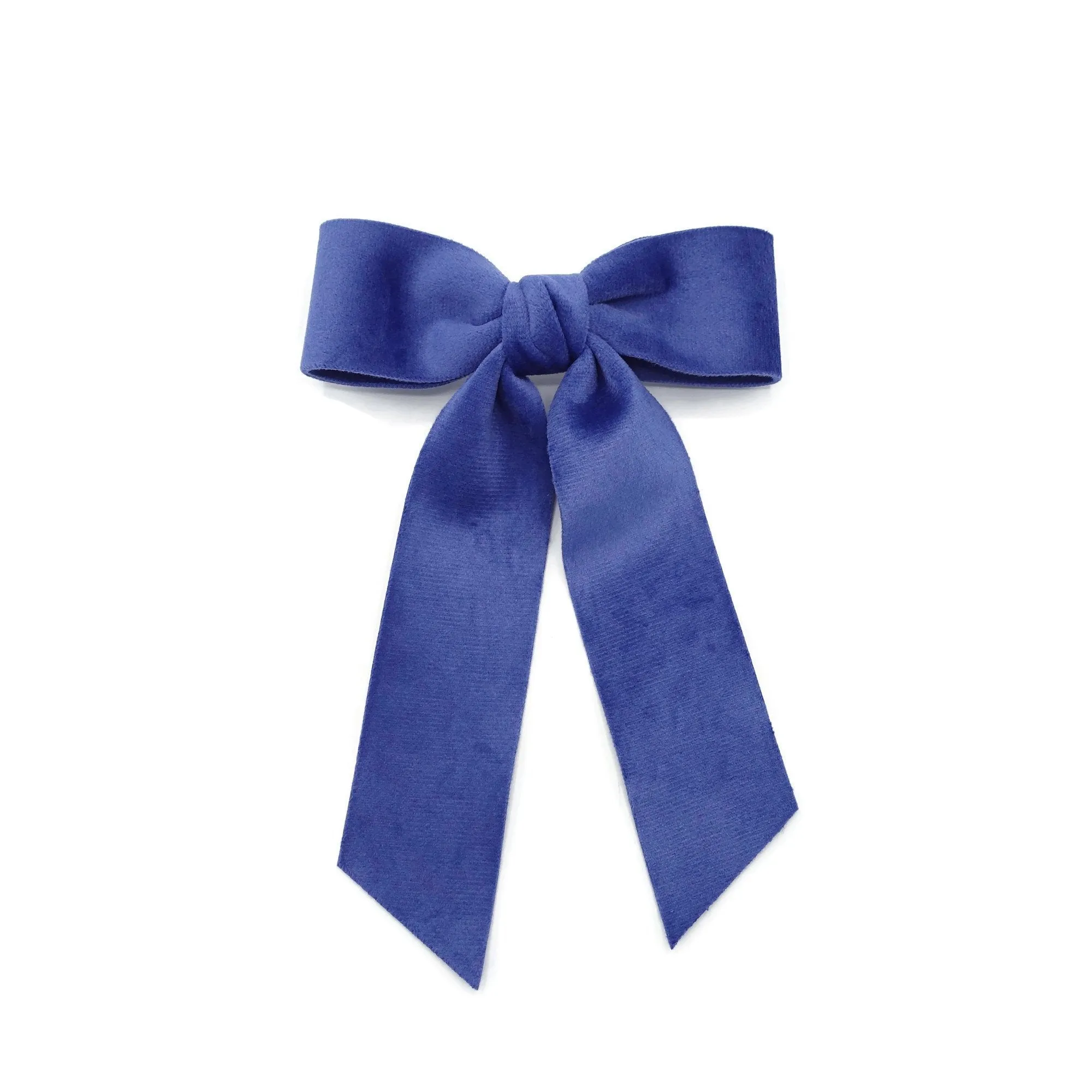 velvet fabric hair bow with tail double faced velvet basic women hair accessory