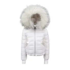 White Reversible Baby Fur Coat