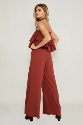 Yasmin Wide Leg Pants Terracotta